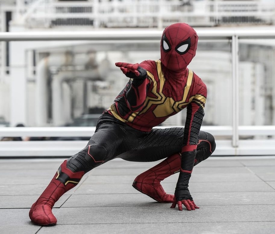 Spider-Man hero entrance posed photo moment